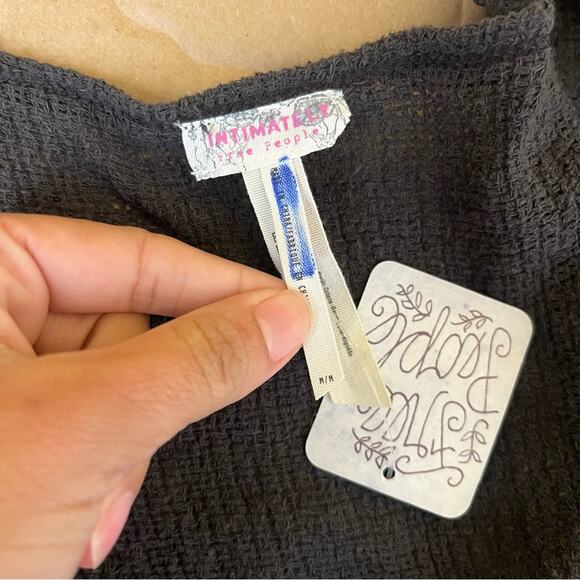 Free People Grey Gauze Henley Romper - Picture 8 of 9